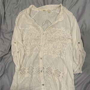Dylan Cream Embroidered Blouse